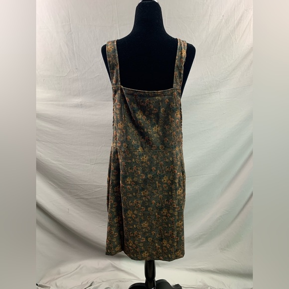 Floral Print Zip Up Corduroy Overall Dress - Picture 8 of 8